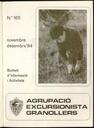 Butlletí de l'Agrupació Excursionista de Granollers, 1/12/1984 [Issue]