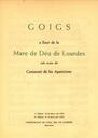 Lourdes, Goigs a llaor de la Mare de Déu de. Parròquia de Hospitalitat de Nostra Senyora de Lourdes [Document]