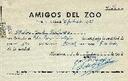 Rebut a nom d'Antoni Jonch, de la quota anual sels Amigos del Zoo, com a soci fundador. [Documento]