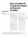 Notes al voltant del Festival Internacional de Música de Granollers [Article]