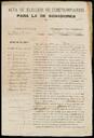 Acta d'elecció de compromissaris per a senadors, terme municipal de Palou i rebuts de certificats. 22 d'abril de 1899. [Document]