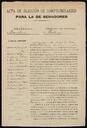 Acta d'elecció de compromissaris per a senadors, terme municipal de Palou. 3 de maig de 1903. [Document]