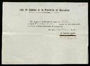 Notificacions de la Caja de Quintos de la Provincia de Barcelona, dirigida al poble de Palou, en relació al sorteig de quintes de 1858. [Documento]