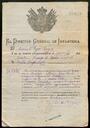 Permisos del Director General de Intantería de Barcelona per als mossos Jaume Riera Tintó i Mariano Tintó Cladellas com a mossos disponibles pel concepte de contribució econòmica, de la Lleva de 1882, de 17 i 24 d'abril de 1882. [Document]