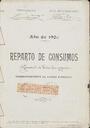 Llibreta de repartiment de l'impost de Consums de totes les espècies, de l'Ajuntament de Palou. [Document]