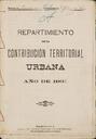 Llibreta de repartiment individual de la contribució territorial urbana del poble de Palou. [Document]