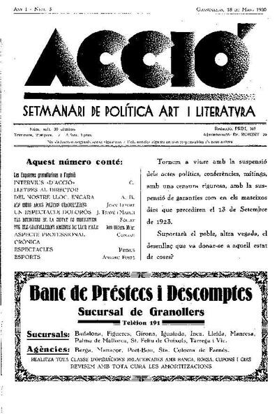 Acció, 18/5/1930 [Issue]