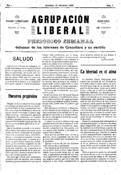 Agrupación Liberal, 21/11/1909 [Ejemplar]