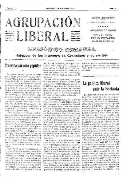 Agrupación Liberal, 19/12/1909 [Ejemplar]
