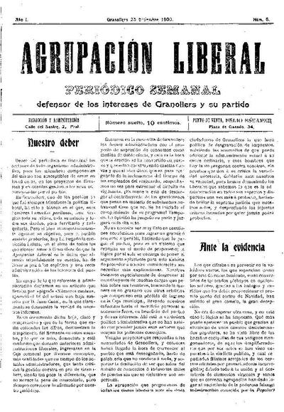Agrupación Liberal, 25/12/1909 [Issue]