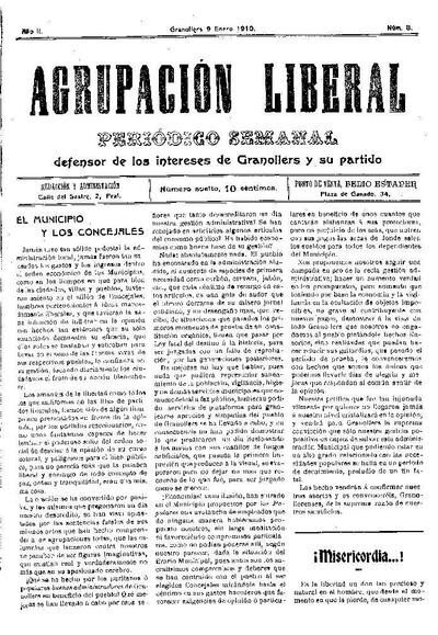 Agrupación Liberal, 9/1/1910 [Ejemplar]