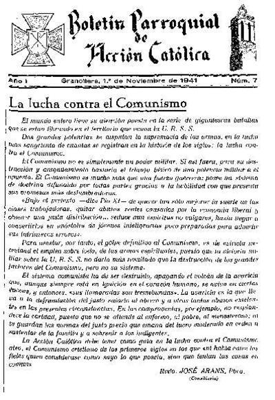 Boletín de Acción Católica, 1/11/1941 [Ejemplar]
