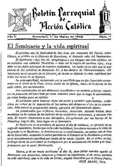 Boletín de Acción Católica, 1/3/1942 [Issue]