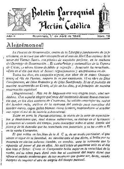 Boletín de Acción Católica, 1/4/1942 [Ejemplar]