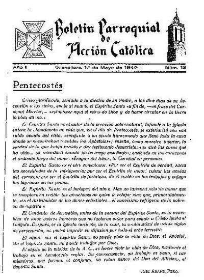 Boletín de Acción Católica, 1/5/1942 [Ejemplar]