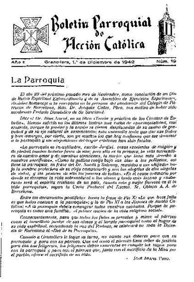Boletín de Acción Católica, 1/12/1942 [Ejemplar]