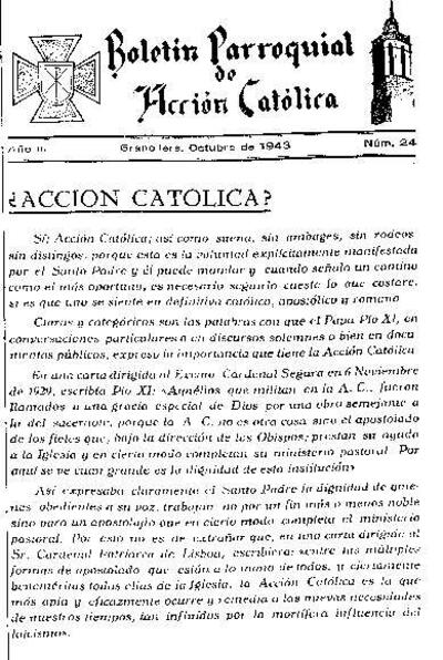 Boletín de Acción Católica, 1/10/1943 [Issue]