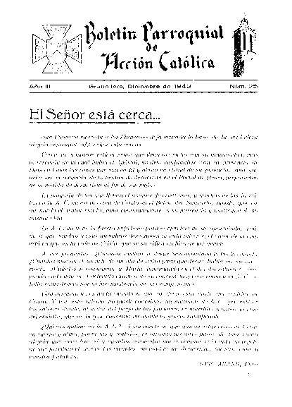 Boletín de Acción Católica, 1/12/1943 [Issue]