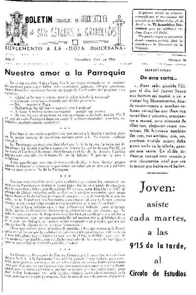 Boletín de Acción Católica, 1/4/1945 [Ejemplar]