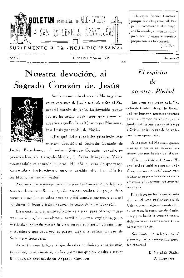 Boletín de Acción Católica, 1/6/1946 [Exemplar]