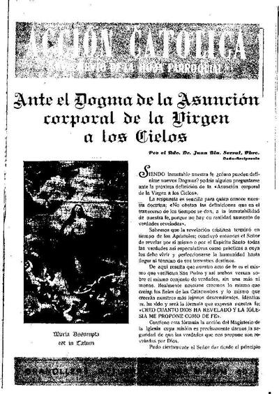 Boletín de Acción Católica, 1/10/1950 [Issue]