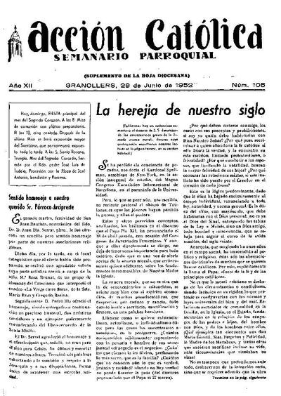 Boletín de Acción Católica, 29/6/1952 [Issue]