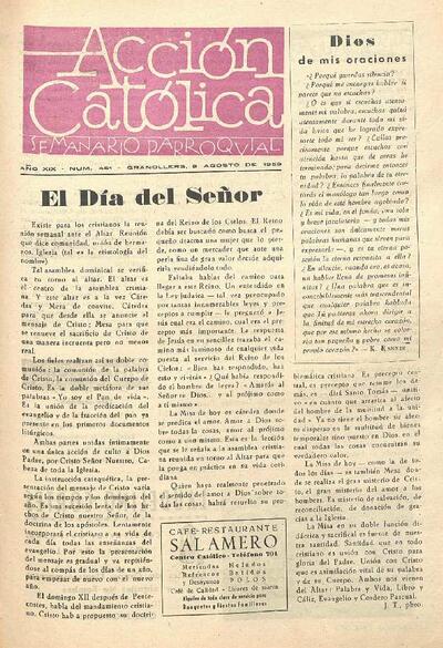 Boletín de Acción Católica, 9/8/1959 [Issue]