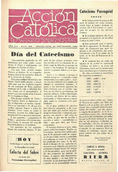 Boletín de Acción Católica, 20/9/1959 [Issue]