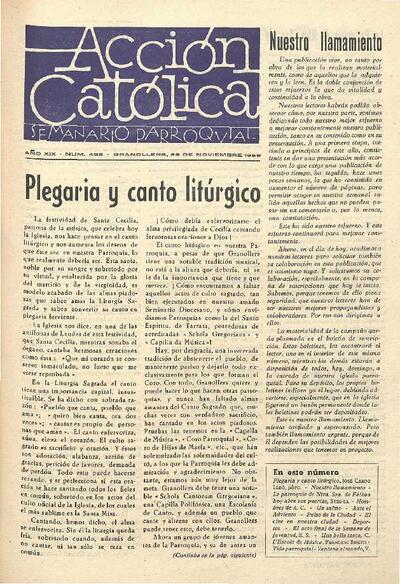 Boletín de Acción Católica, 22/11/1959 [Issue]