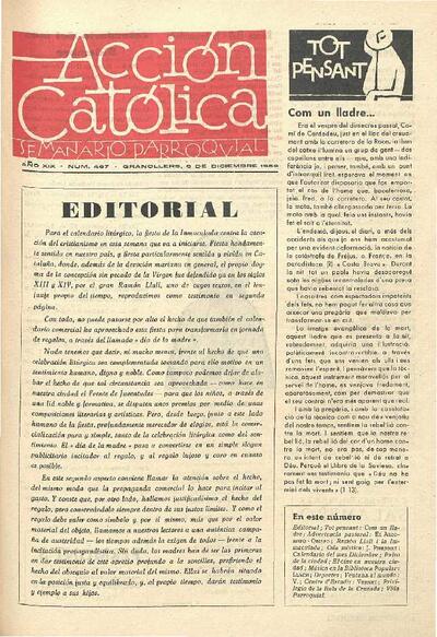 Boletín de Acción Católica, 6/12/1959 [Ejemplar]