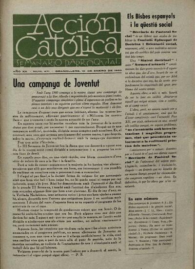 Boletín de Acción Católica, 10/1/1960 [Ejemplar]