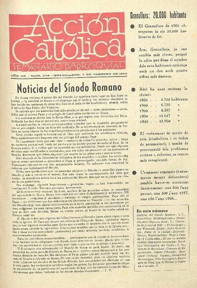 Boletín de Acción Católica, 7/2/1960 [Exemplar]