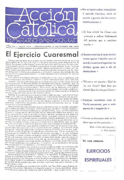 Boletín de Acción Católica, 6/3/1960 [Exemplar]