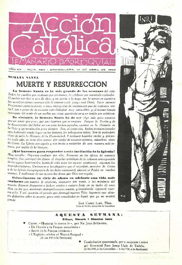 Boletín de Acción Católica, 10/4/1960 [Ejemplar]