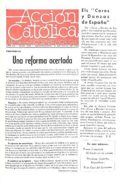 Boletín de Acción Católica, 3/7/1960 [Ejemplar]