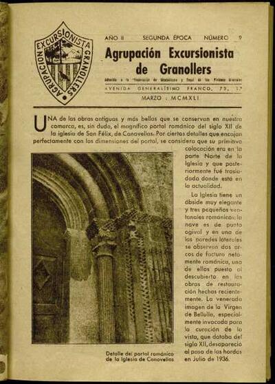 Butlletí de l'Agrupació Excursionista de Granollers, 1/3/1941 [Issue]