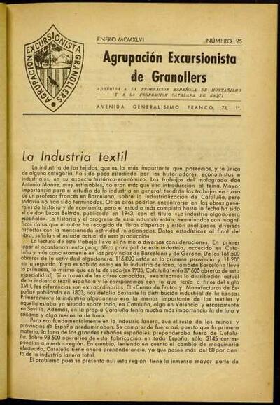 Butlletí de l'Agrupació Excursionista de Granollers, 1/1/1946 [Exemplar]