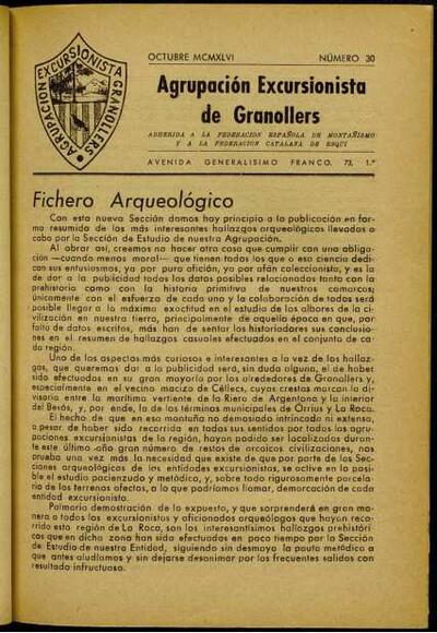 Butlletí de l'Agrupació Excursionista de Granollers, 1/10/1946 [Ejemplar]