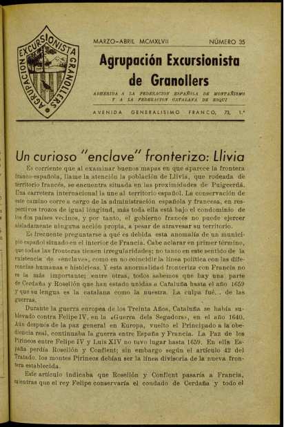 Butlletí de l'Agrupació Excursionista de Granollers, 1/4/1947 [Ejemplar]
