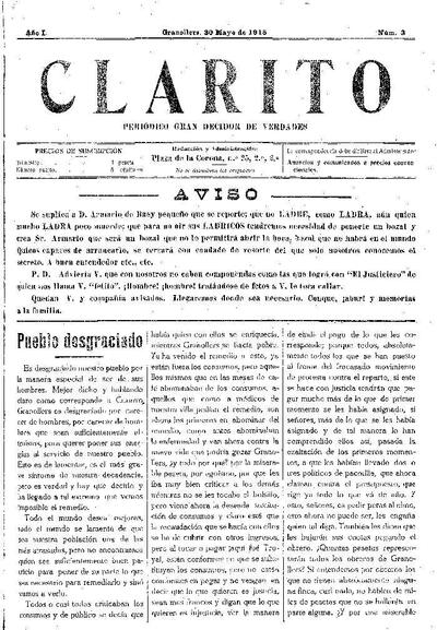Clarito, 30/5/1915 [Issue]