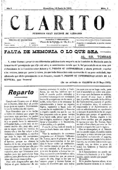 Clarito, 13/6/1915 [Exemplar]