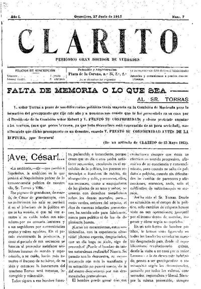 Clarito, 27/6/1915 [Ejemplar]