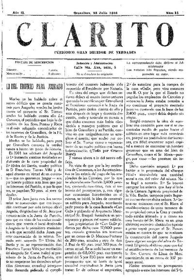 Clarito, 23/7/1916 [Ejemplar]