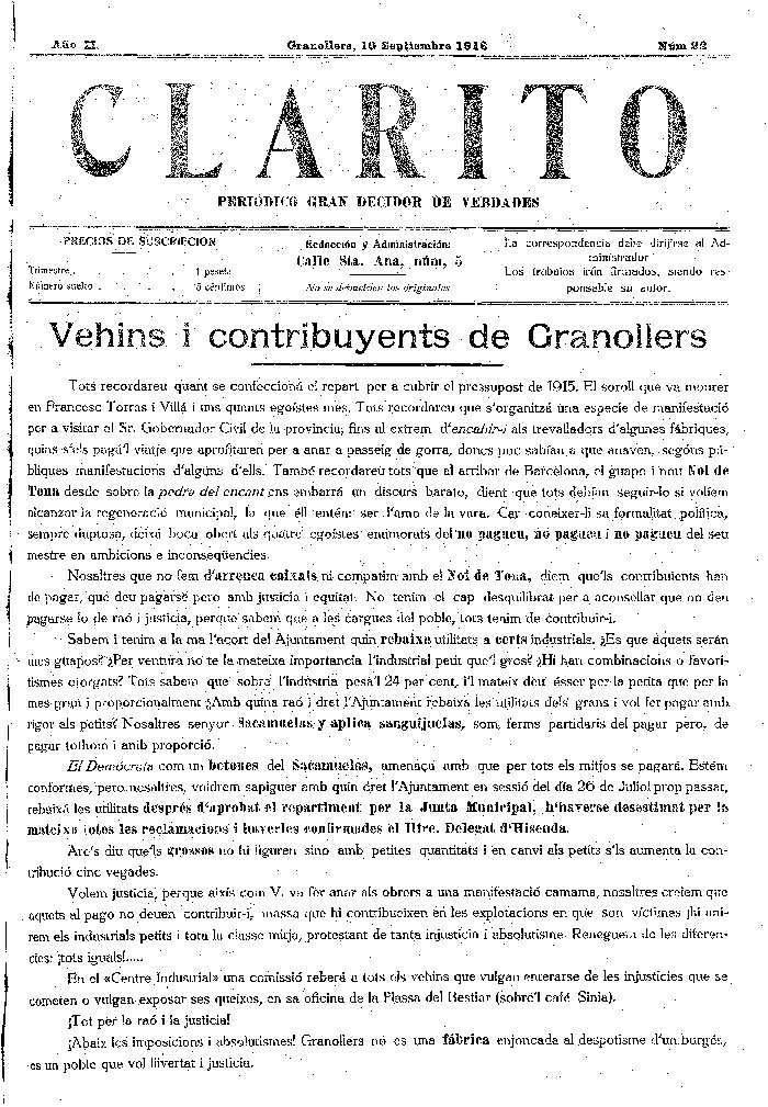 Clarito, 10/9/1916 [Issue]