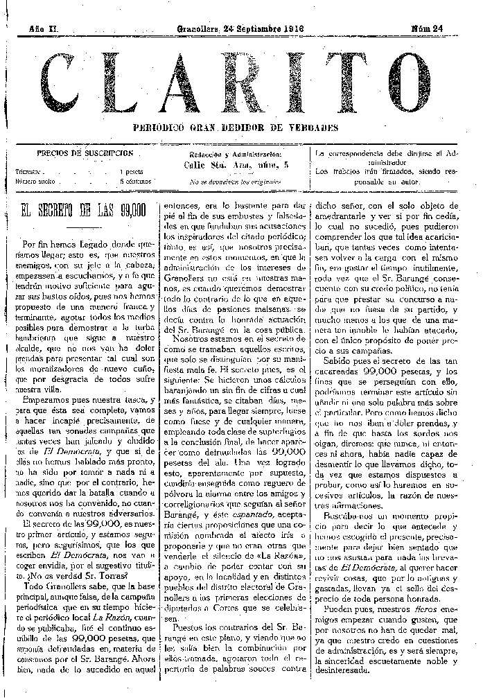 Clarito, 24/9/1916 [Issue]