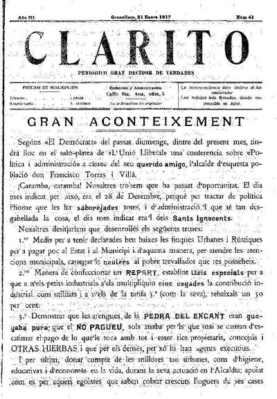 Clarito, 21/1/1917 [Issue]