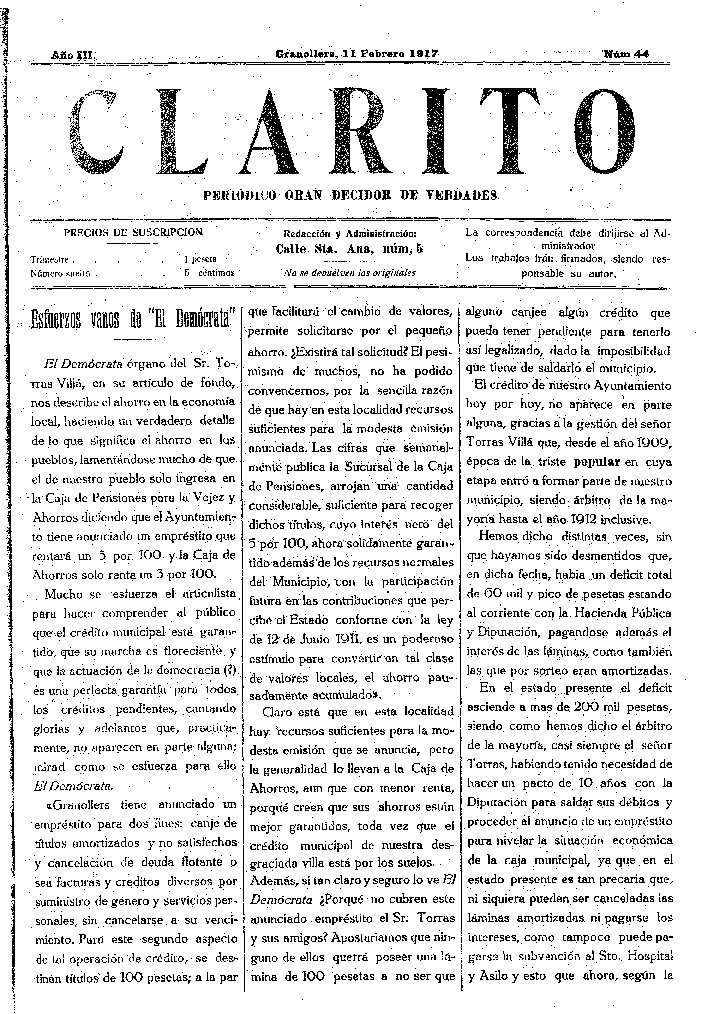 Clarito, 11/2/1917 [Ejemplar]