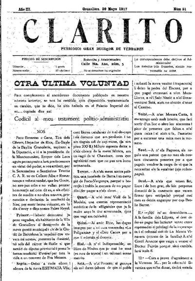Clarito, 20/5/1917 [Ejemplar]