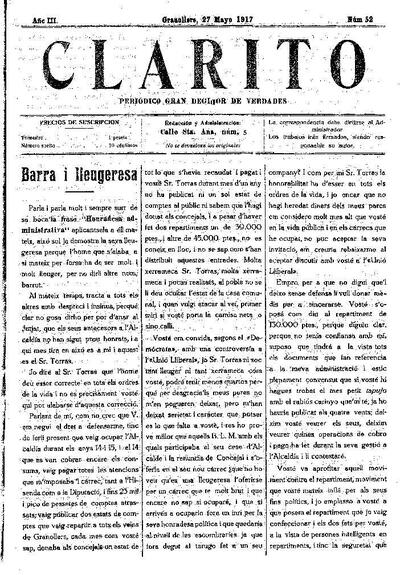 Clarito, 27/5/1917 [Ejemplar]