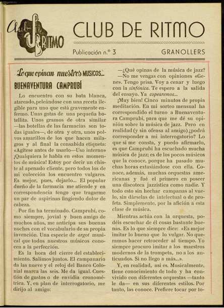 Club de Ritmo, n.º 3, 1/6/1946 [Ejemplar]